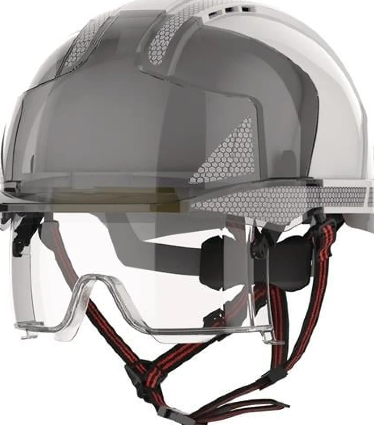 Industriekletterhelm EVO® VISTAlens® Dualswitch™ weiß/rauch ABS