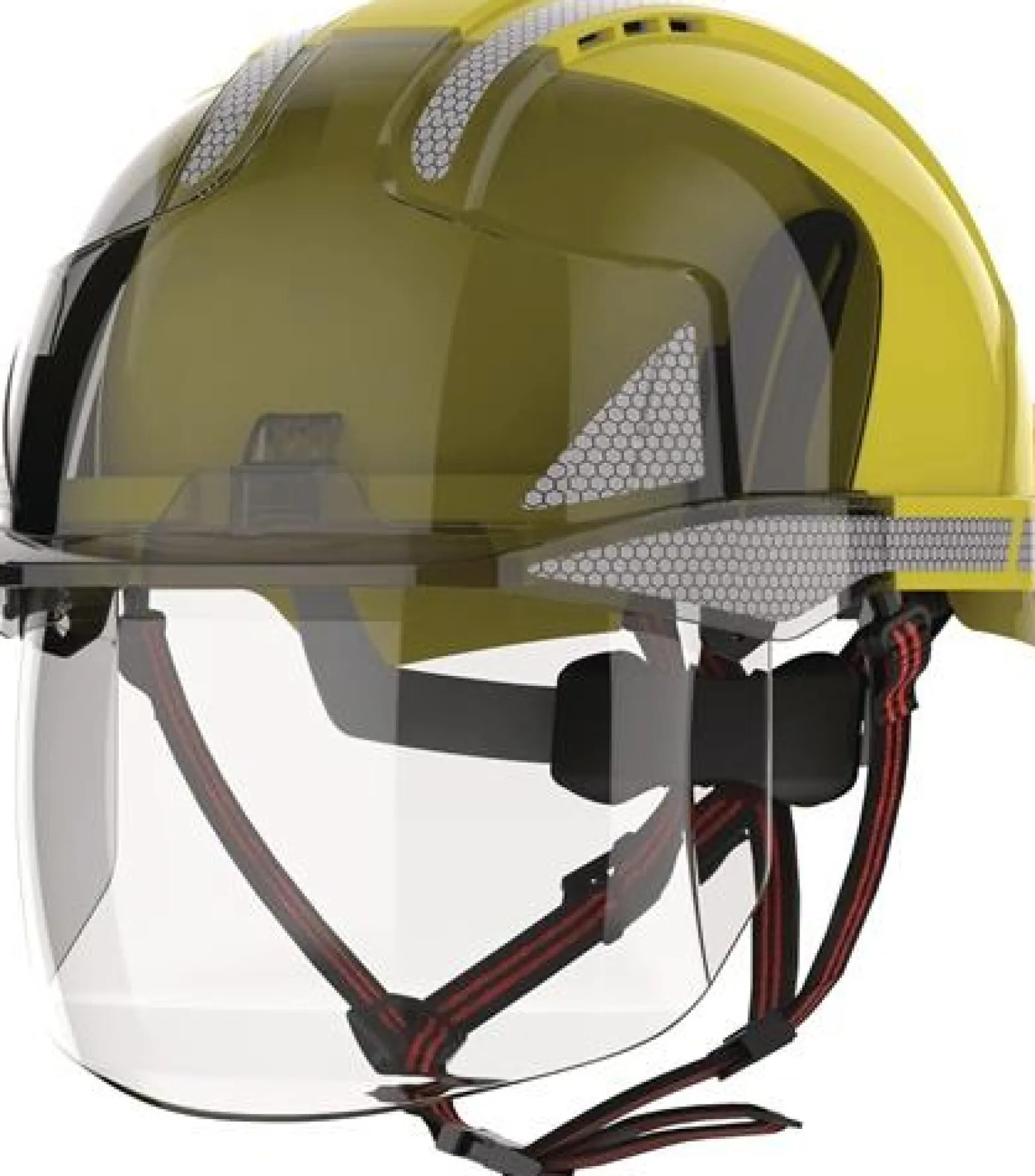 Industriekletterhelm EVO® VISTAshield® Dualswitch™ gelb/rauch ABS