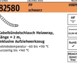 Kabelbündelschlauch R 82580 Helawrap 27 Polypropylen sw 1St. HELLERMANNTYTON