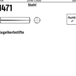 Kegelkerbstift DIN 1471 8x 40 Stahl 100 Stück