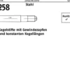 Kegelstift DIN 258 m.Gewindezapfen 16 x 100 Stahl DIN 258 10 Stück