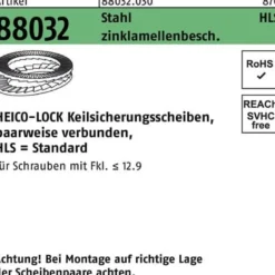 Keilsicherungsscheibe R 88032 HLS-16 Stahl zinklamellenb. geklebt 100St. HEICO