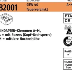 Klemmen R 82001 GTW 40 MM 10/5,0 feuerverz. 1 Stück LINDAPTER