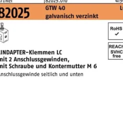 Klemme R 82024 GTW 40 LC M6 galv.verz. 1 Stück LINDAPTER