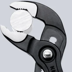 Knipex Cobra® mit Befestigungsöse grau atramentiert, mit Mehrkomponenten-Hüllen, mit integrierter Befestigungsöse zum Anbringen einer Absturzsicherung 250 mm - 8702250TBK