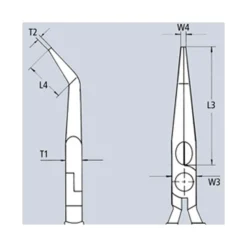 Knipex Montierzange mit Querprofilen, lange Ausführung, Spitze im 40° Winkel gebogen - 2881280