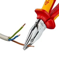 Knipex Spitz-Kombizange isoliert mit Mehrkomponenten-Hüllen VDE-geprüft verchromt 185 mm - 0826185