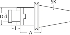 Kombiaufsteckfräsdorn DIN 69871AD/B Spann-D.16mm SK40 A.-L.100mm TECWERK