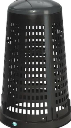 Korbständer D525xH880mmPP schwarz Deckel grau f.120l Säcke