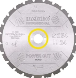 Kreissägeblatt power cut wood professional D254xB2,4xBohrung30mm 24Z. WZ 5Gr.neg