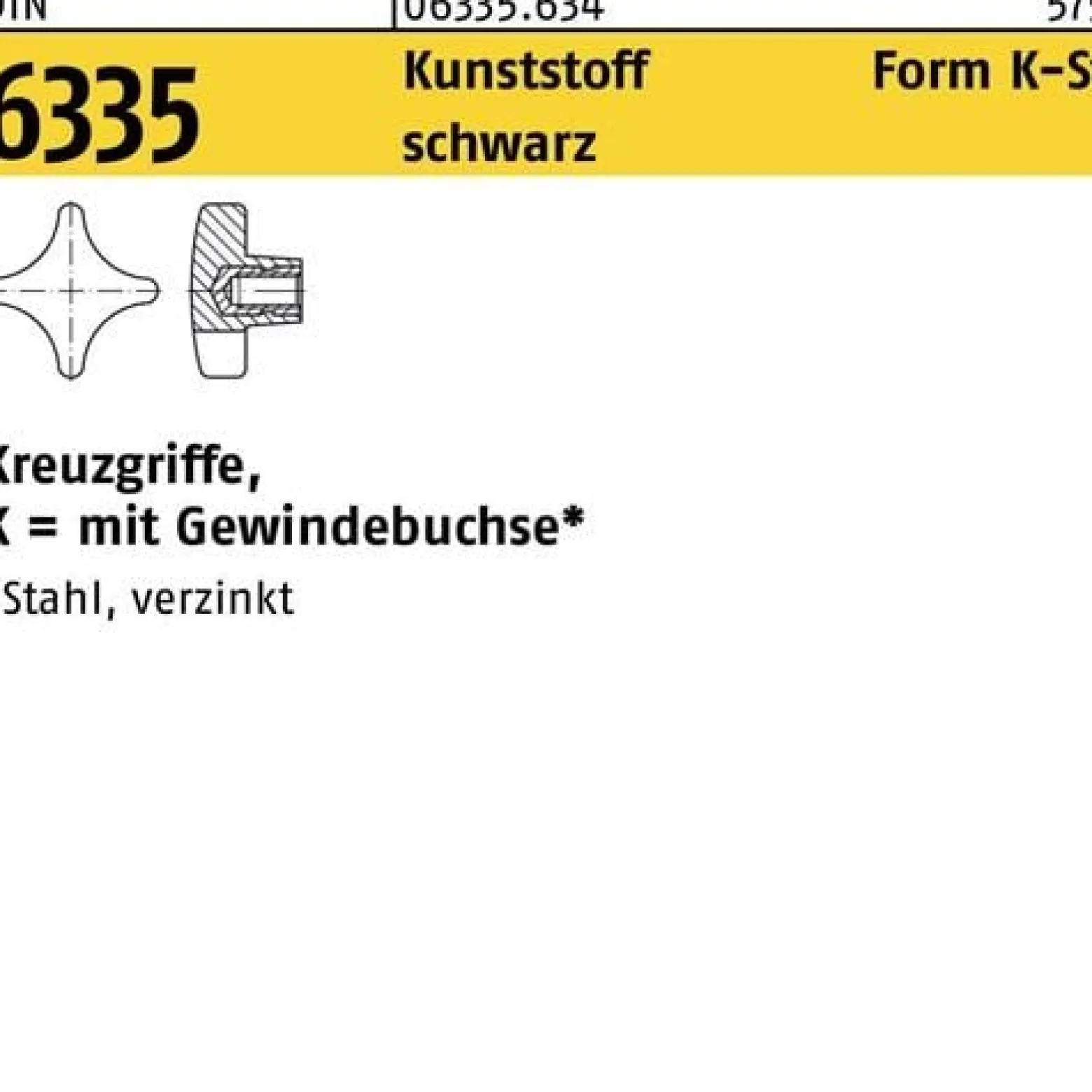 Kreuzgriff DIN 6335 Gewindedurchloch K 40 M8 Ku. sw 10 Stück