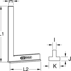 KS TOOLS Anschlagwinkel nach DIN 875/2 200 mm - 300.0284
