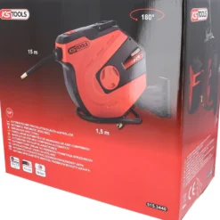 KS TOOLS Automatischer Druckluftschlauch-Aufroller Ø 10 mm x 15 m - 515.3440