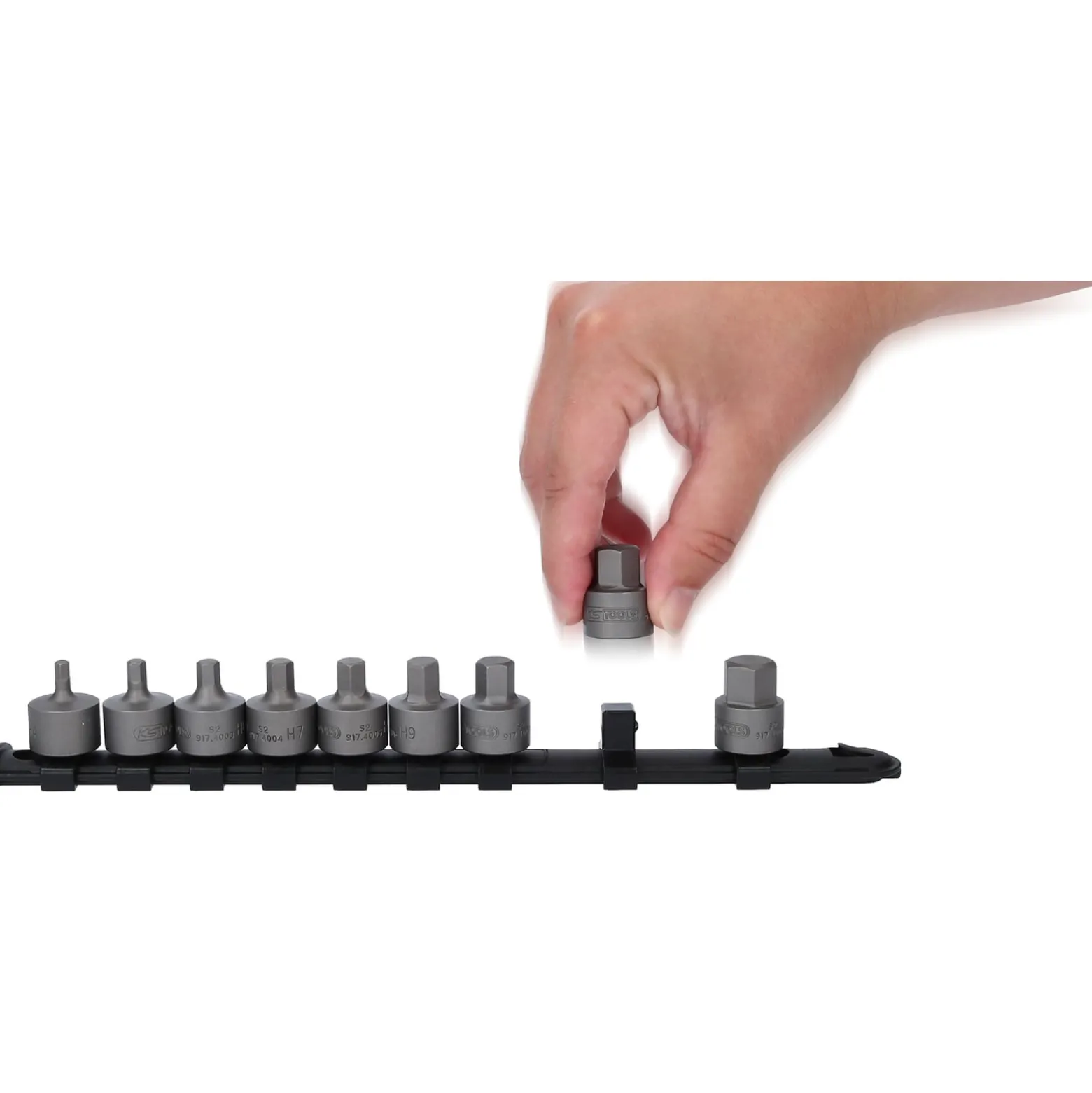 KS TOOLS 3/8" Bit-Stecknuss-Satz Innensechskant kurz 9tlg. 4-14 mm - 917.4000