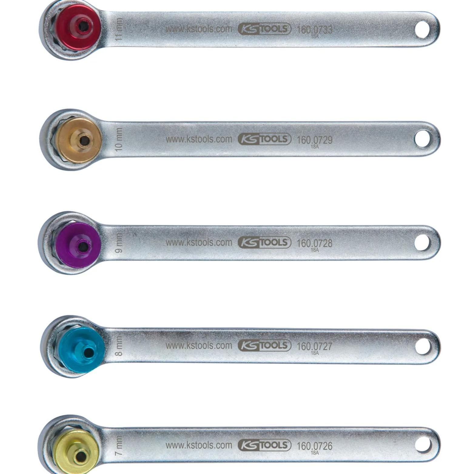 KS TOOLS Bremsen-Entlüftungsschlüssel-Satz 6tlg. - 160.0725