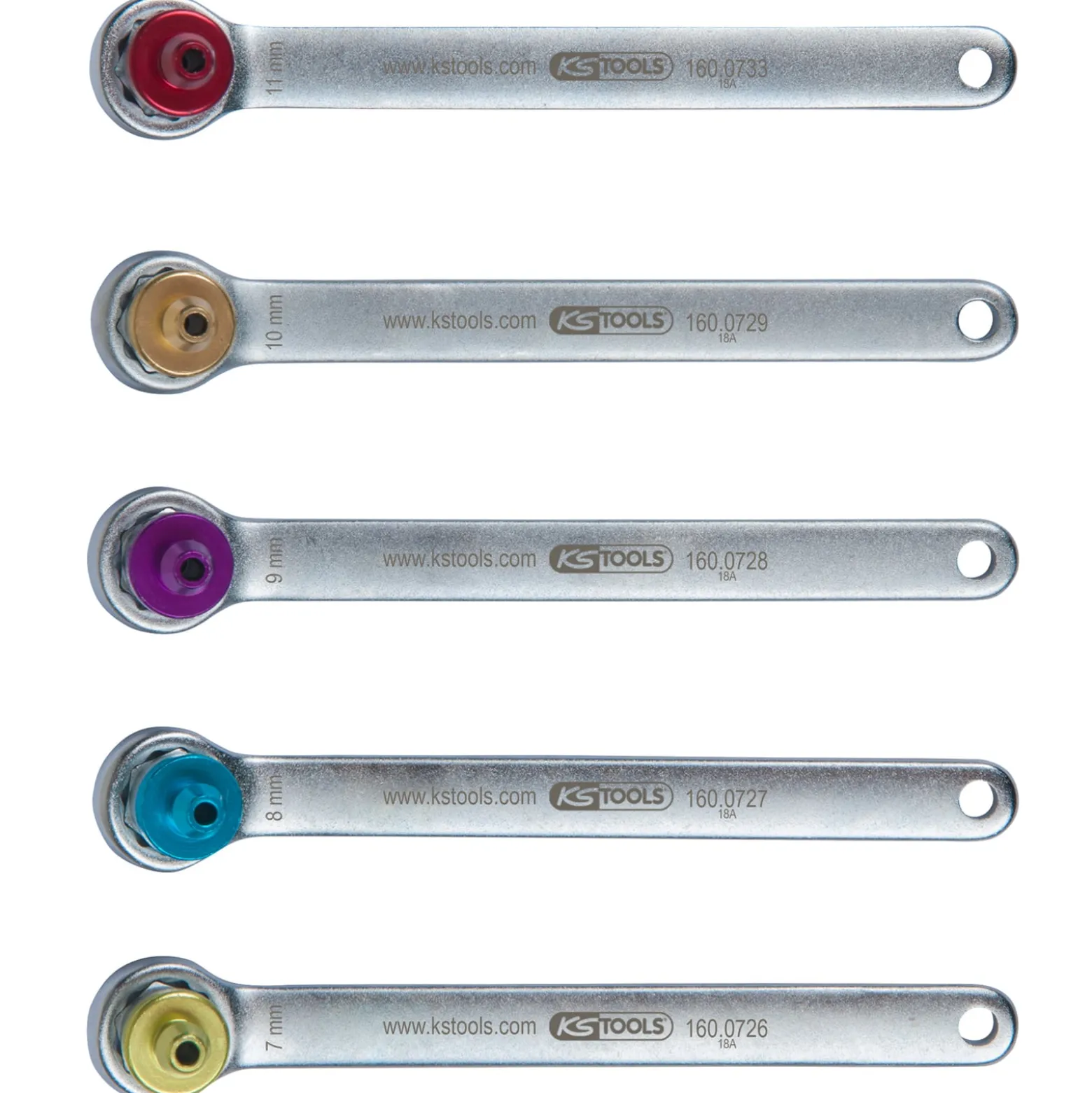 KS TOOLS Bremsen-Entlüftungsschlüssel-Satz 6tlg. - 160.0725