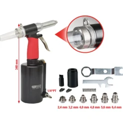 KS TOOLS Druckluft-Blindniet-Pistole 2,4-3,2-4-4,8-5,6-6,4 mm - 515.3101