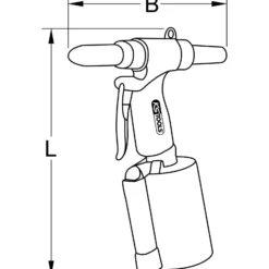 KS TOOLS Druckluft-Blindniet-Pistole 2,4-3,2-4-4,8-5,6-6,4 mm - 515.3101