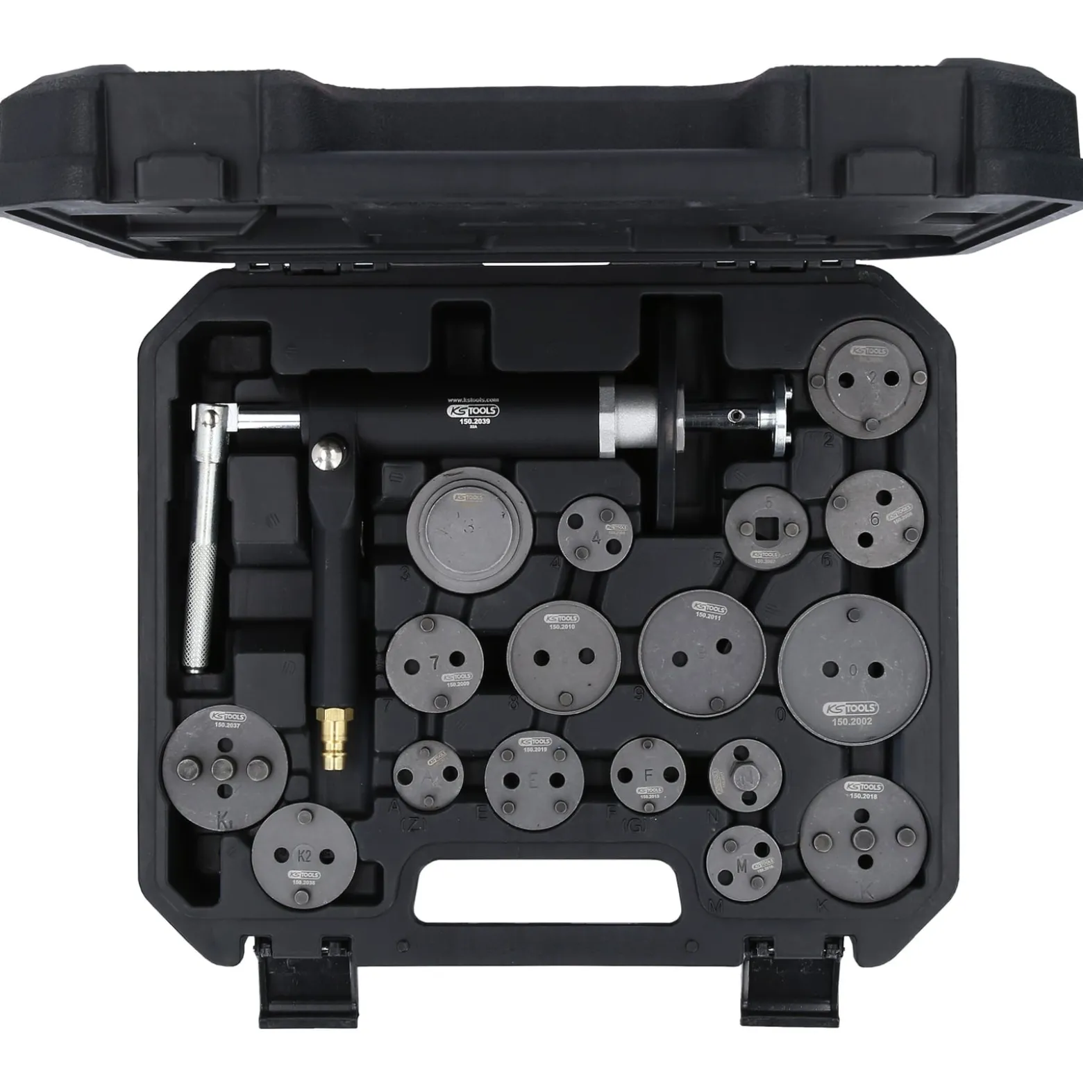 KS TOOLS Druckluftspindel-Bremskolbenwerkzeug-Satz 18tlg. - 150.2000