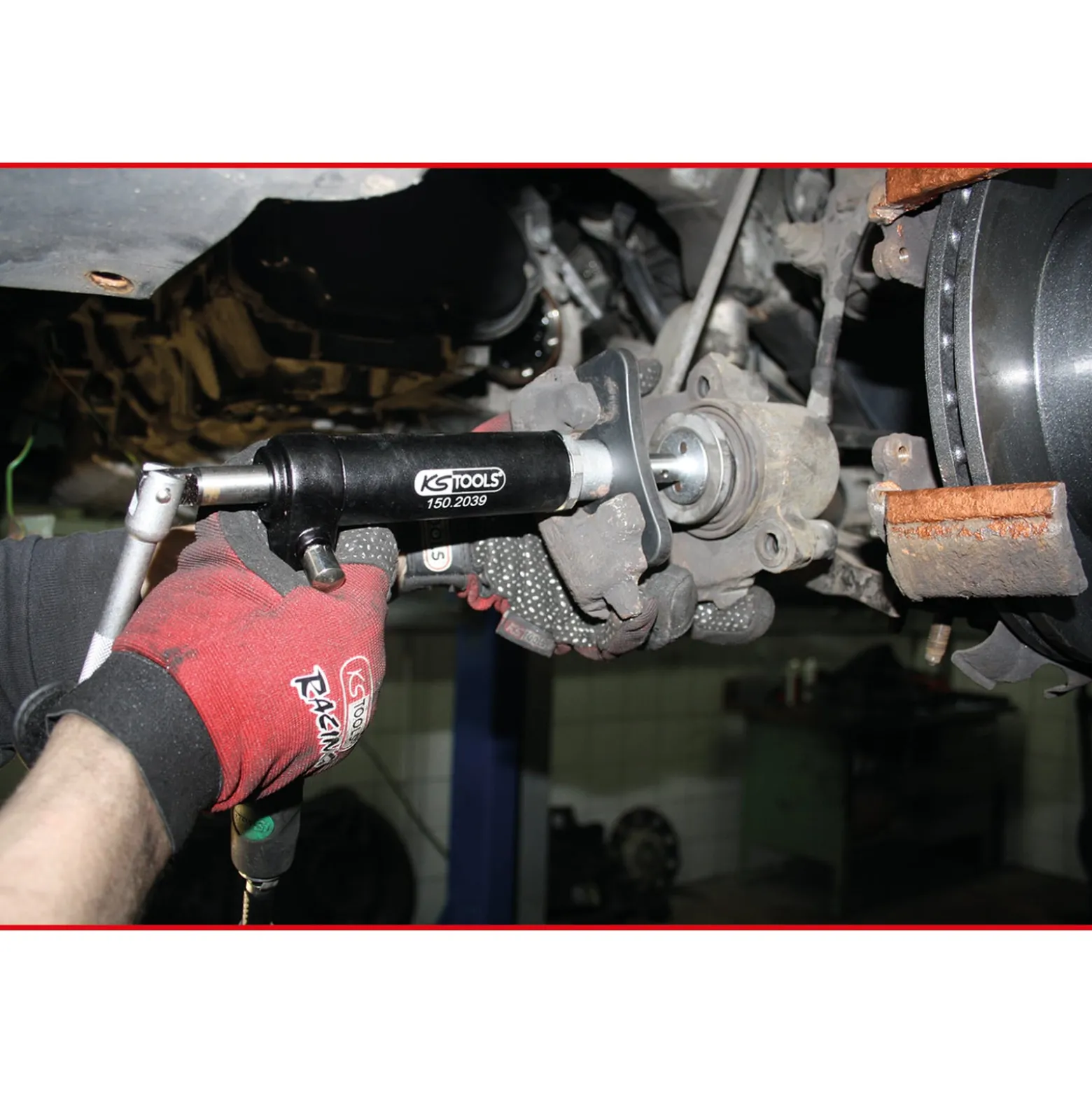 KS TOOLS Druckluftspindel-Bremskolbenwerkzeug-Satz 18tlg. - 150.2000