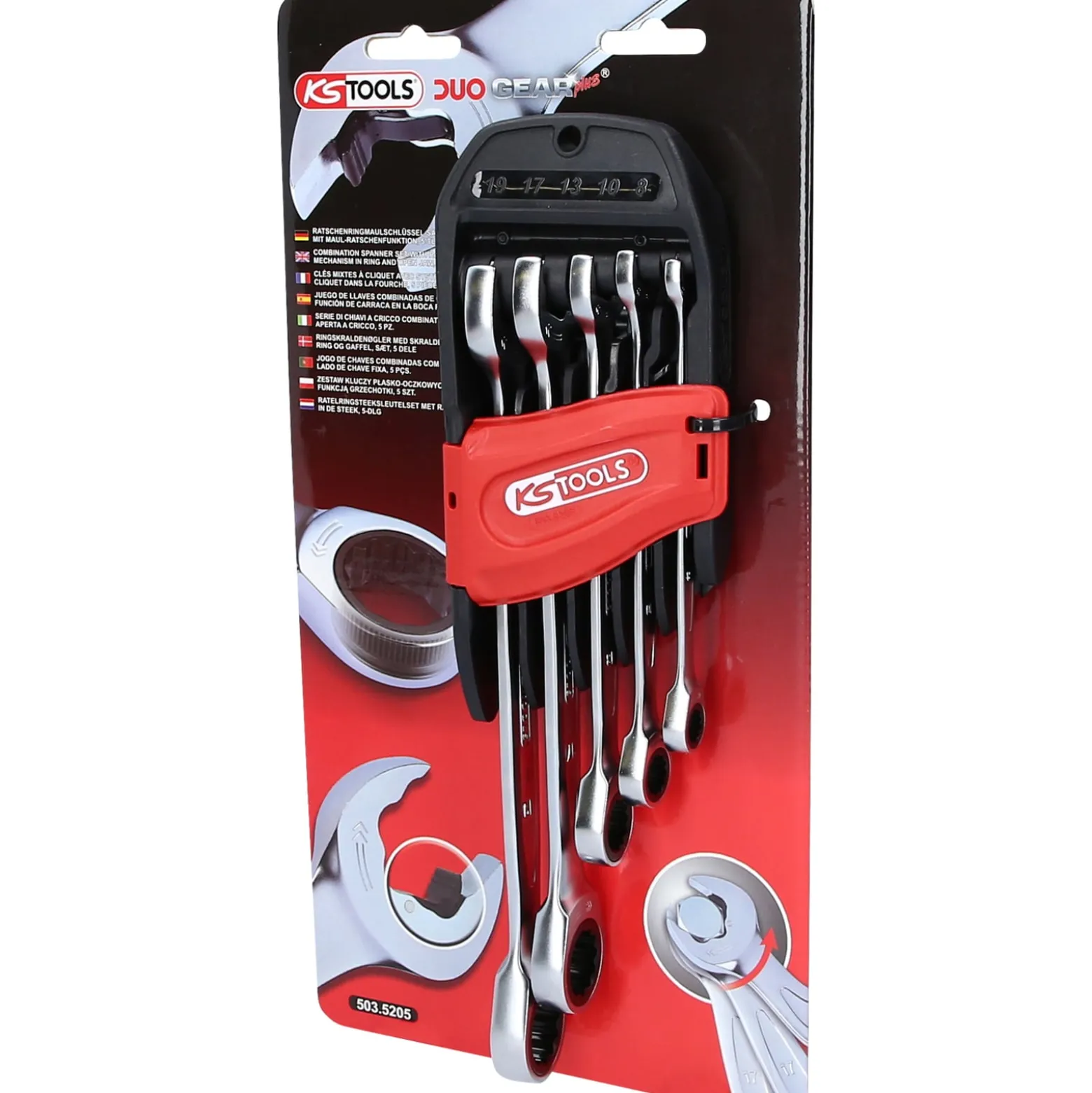 KS TOOLS DUO GEARplus Ratschenringmaulschlüssel-Satz mit Maul-Ratschenfunktion 5tlg. - 503.5205