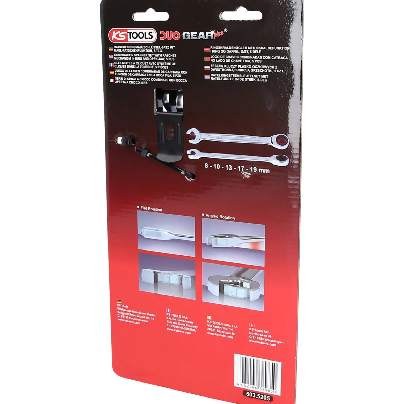 KS TOOLS DUO GEARplus Ratschenringmaulschlüssel-Satz mit Maul-Ratschenfunktion 5tlg. - 503.5205
