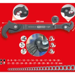 KS TOOLS Einhand-Multifunktions-Schlüssel 8-17/14-32 mm - 114.0055