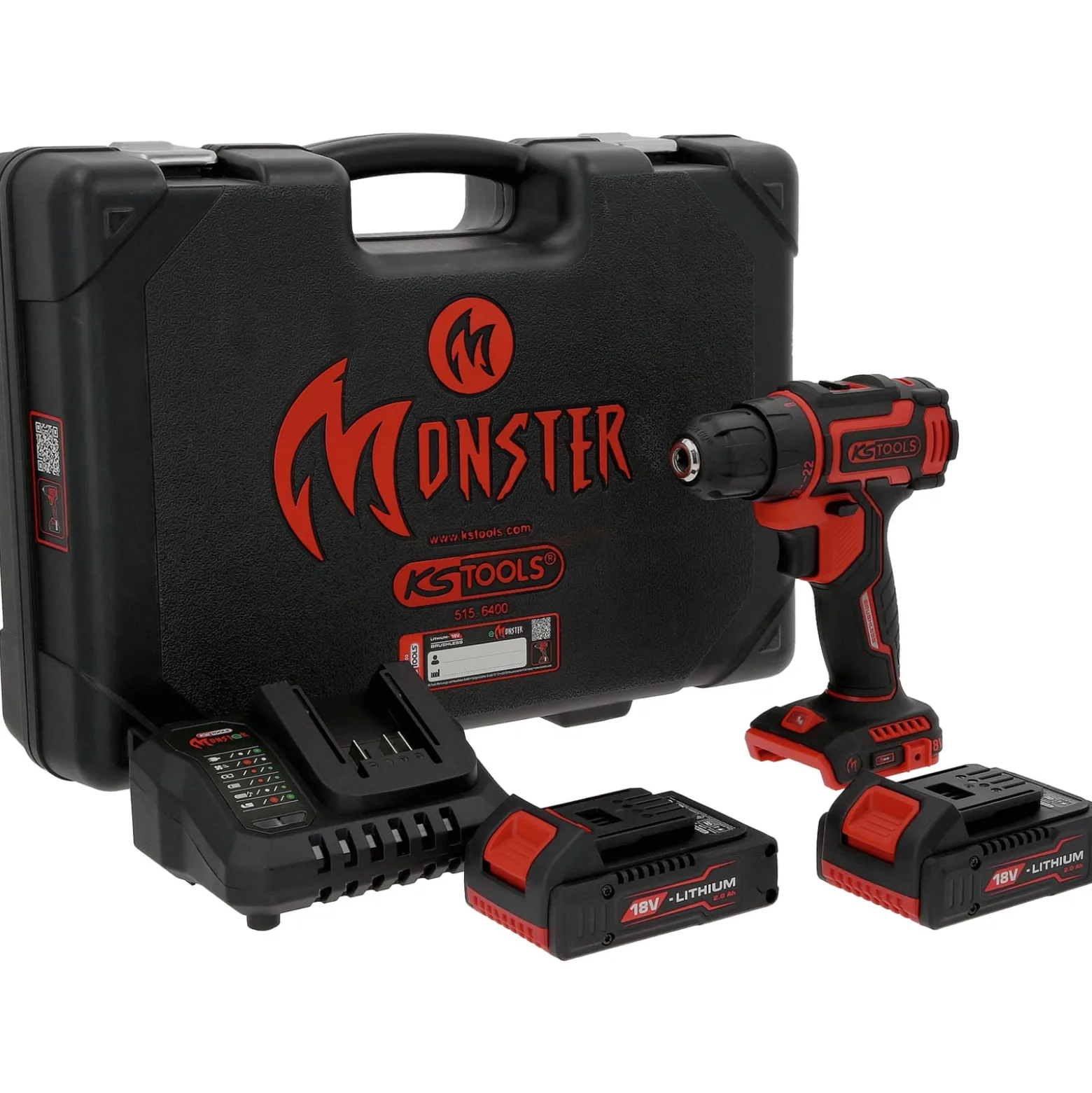 KS TOOLS eMONSTER Brushless-Akku-Bohr-Schrauber-Satz 4tlg. - 515.6400