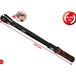 KS TOOLS 1/2" ERGOTORQUEprecision Ratschen-Drehmomentschlüssel 80 - 420 Nm - 516.1582