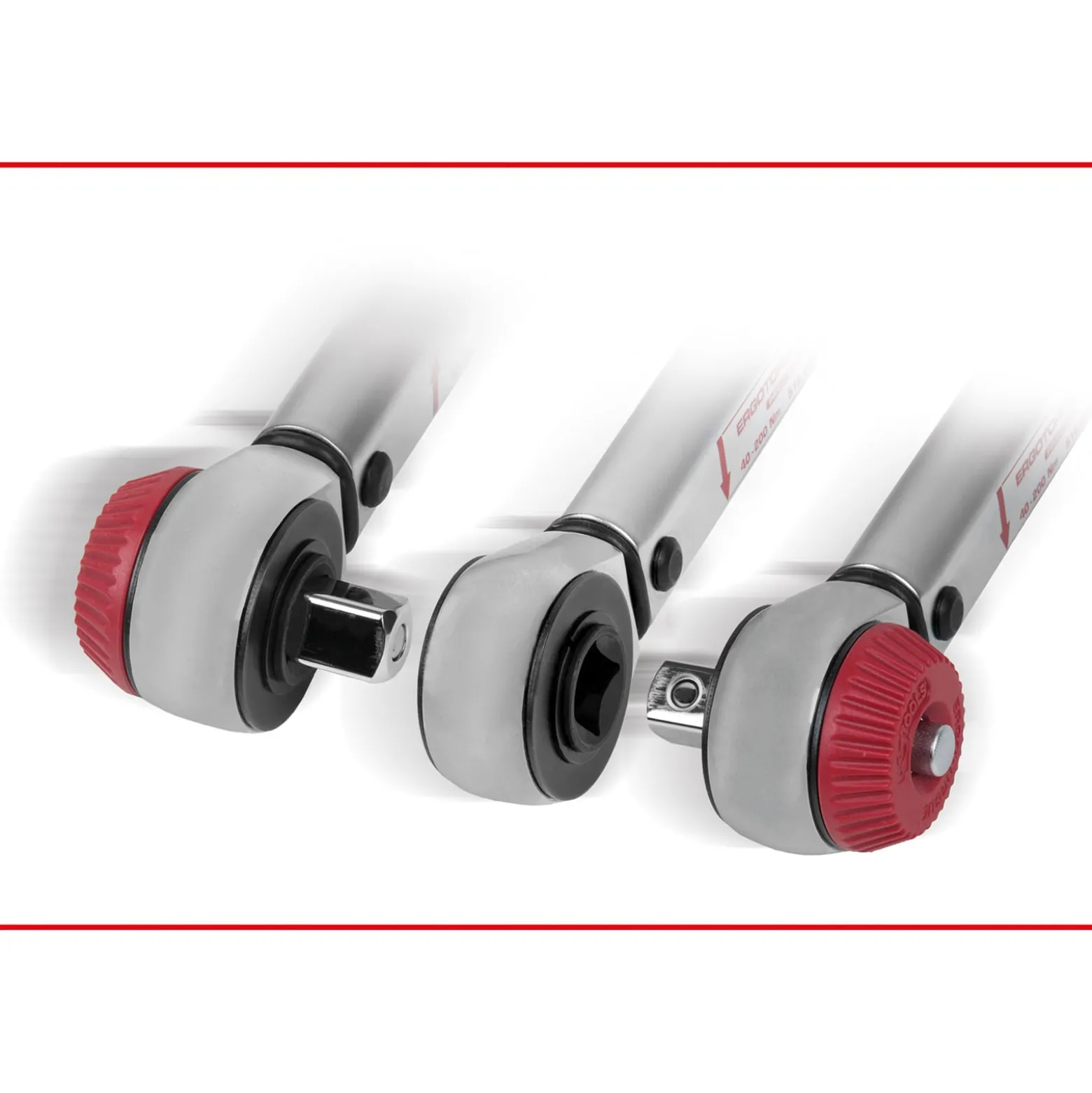 KS TOOLS 1/2" ERGOTORQUEprecision Drehmomentschlüssel 40 - 200 Nm mit Quick-Lock Drehknopf-Umsteck-Ratschenkopf - 516.6042