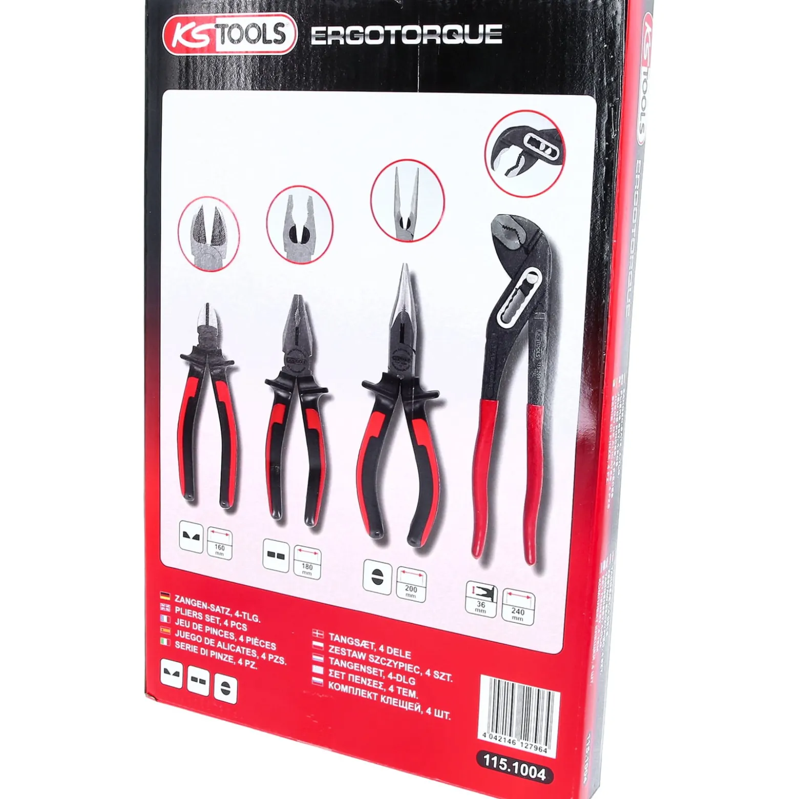 KS TOOLS ErgoTorque Zangen-Satz 4tlg. - 115.1004