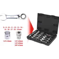 KS TOOLS GEARplus Ratschenringmaulschlüssel-Satz kurz 16tlg. - 503.4653