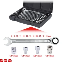 KS TOOLS GEARplus Ratschenringmaulschlüssel-Satz umschaltbar 16tlg. - 503.4666