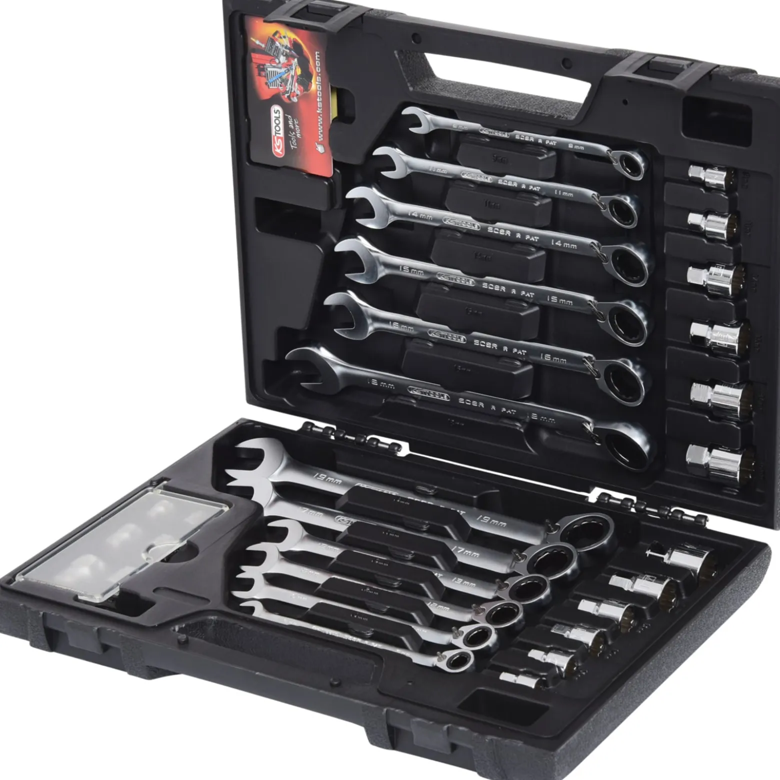 KS TOOLS GEARplus RINGSTOP-Ratschenringmaulschlüssel-Satz 30tlg. mit Adapter - 503.4960