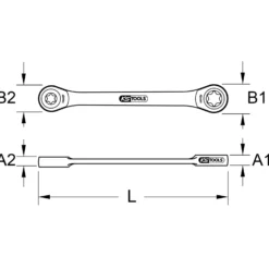 KS TOOLS GEARplus Torx-E-Doppel-Ratschenringschlüssel E 10 x E 12 - 503.4353