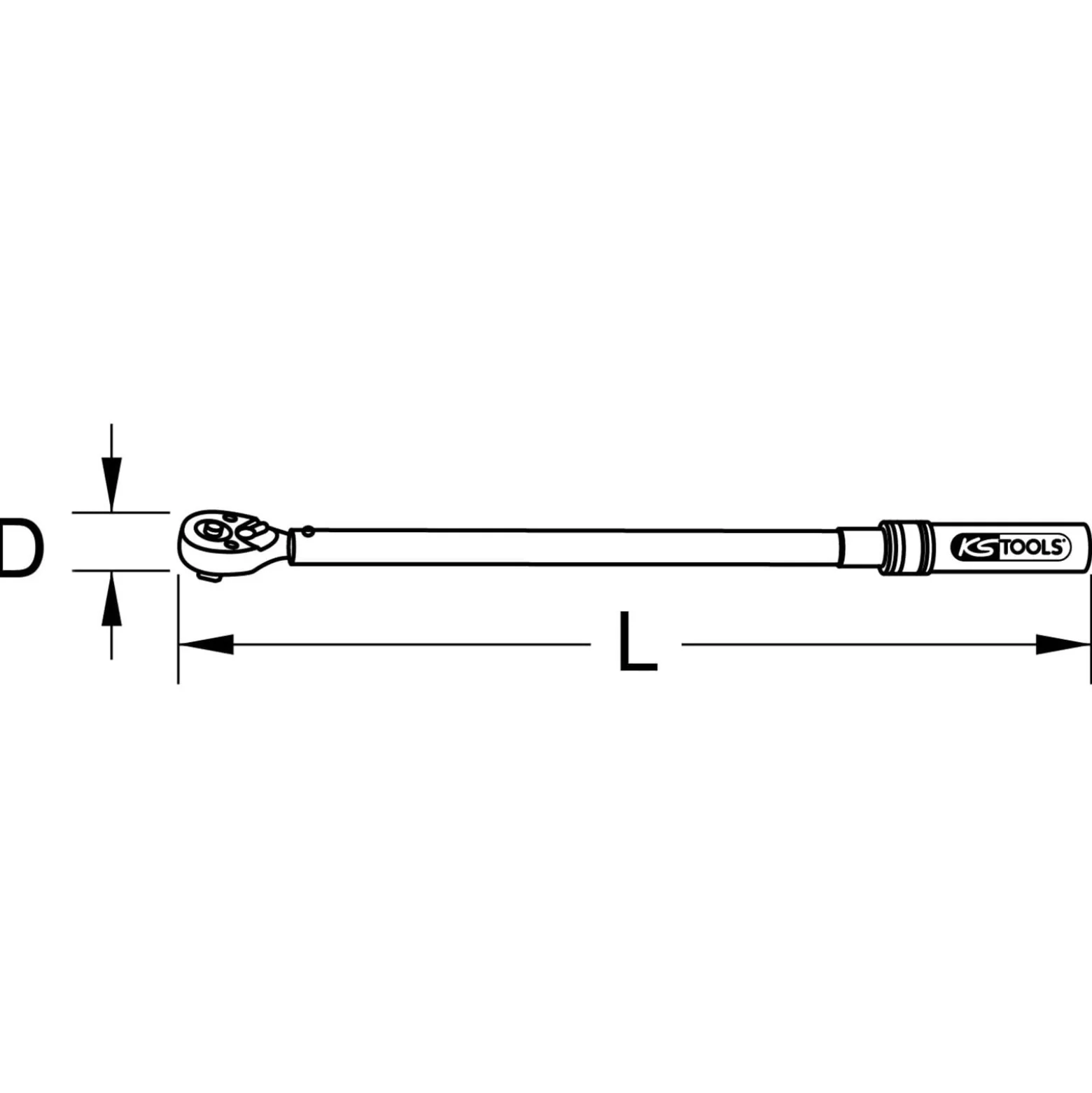 KS TOOLS 3/4" Industrie Drehmomentschlüssel,umschaltbar 100 - 600 Nm - 516.5157
