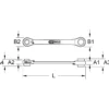KS TOOLS 4 in 1 GEARplus umschaltbar Doppel-Ratschenringschlüssel 8 x 10 x 12 x 13 mm - 503.4656