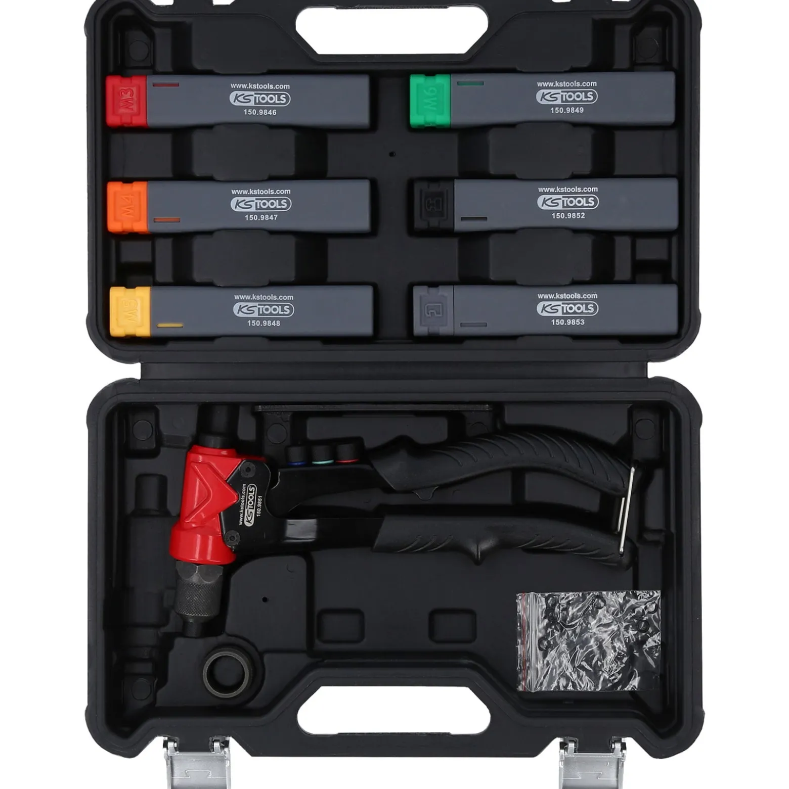 KS TOOLS 3 in 1 Handnietzangen-Satz, 12-tlg. - 150.9850