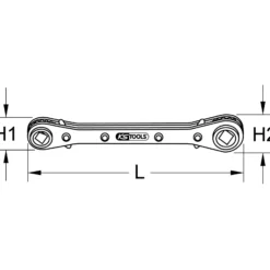 KS TOOLS 4 in 1 Kälte-Klima-Ratschenschlüssel umschaltbar - 130.0122