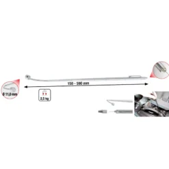 KS TOOLS 2in1 Teleskop-Magnetheber mit Waschdüsen-Reinigungs- und Einstellwerkzeug 150-590 mm - 550.1023