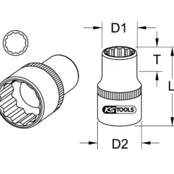 KS TOOLS 1/2" 12-kant-Stecknuss 33 mm - 917.1367