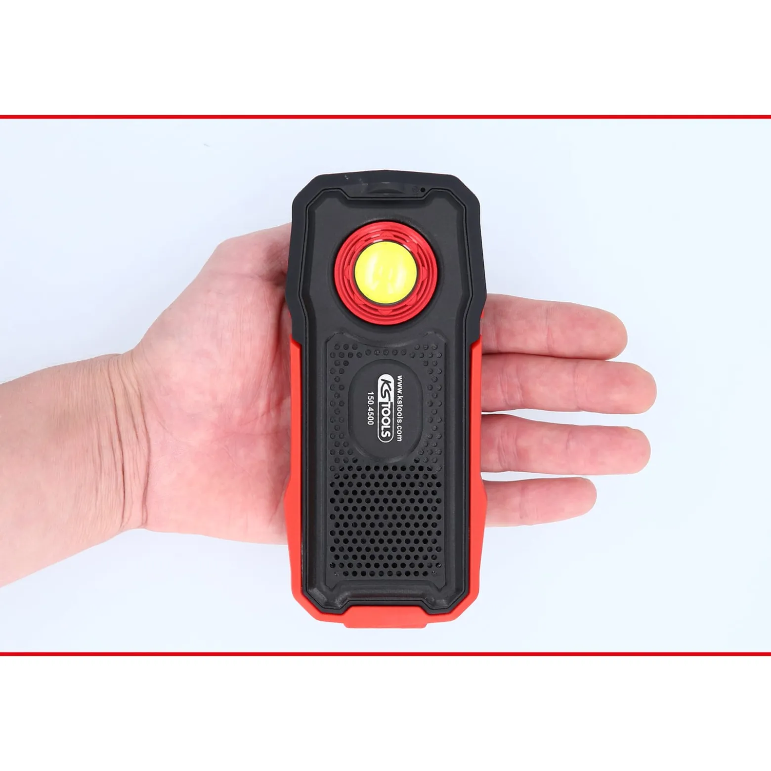 KS TOOLS Mobile Werkstatt-Handlampe 500 Lumen mit Bluetooth Lautsprecher knickbar - 150.4500