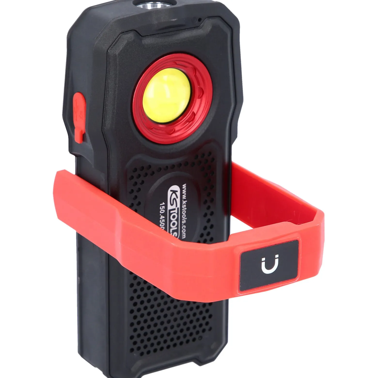 KS TOOLS Mobile Werkstatt-Handlampe 500 Lumen mit Bluetooth Lautsprecher knickbar - 150.4500