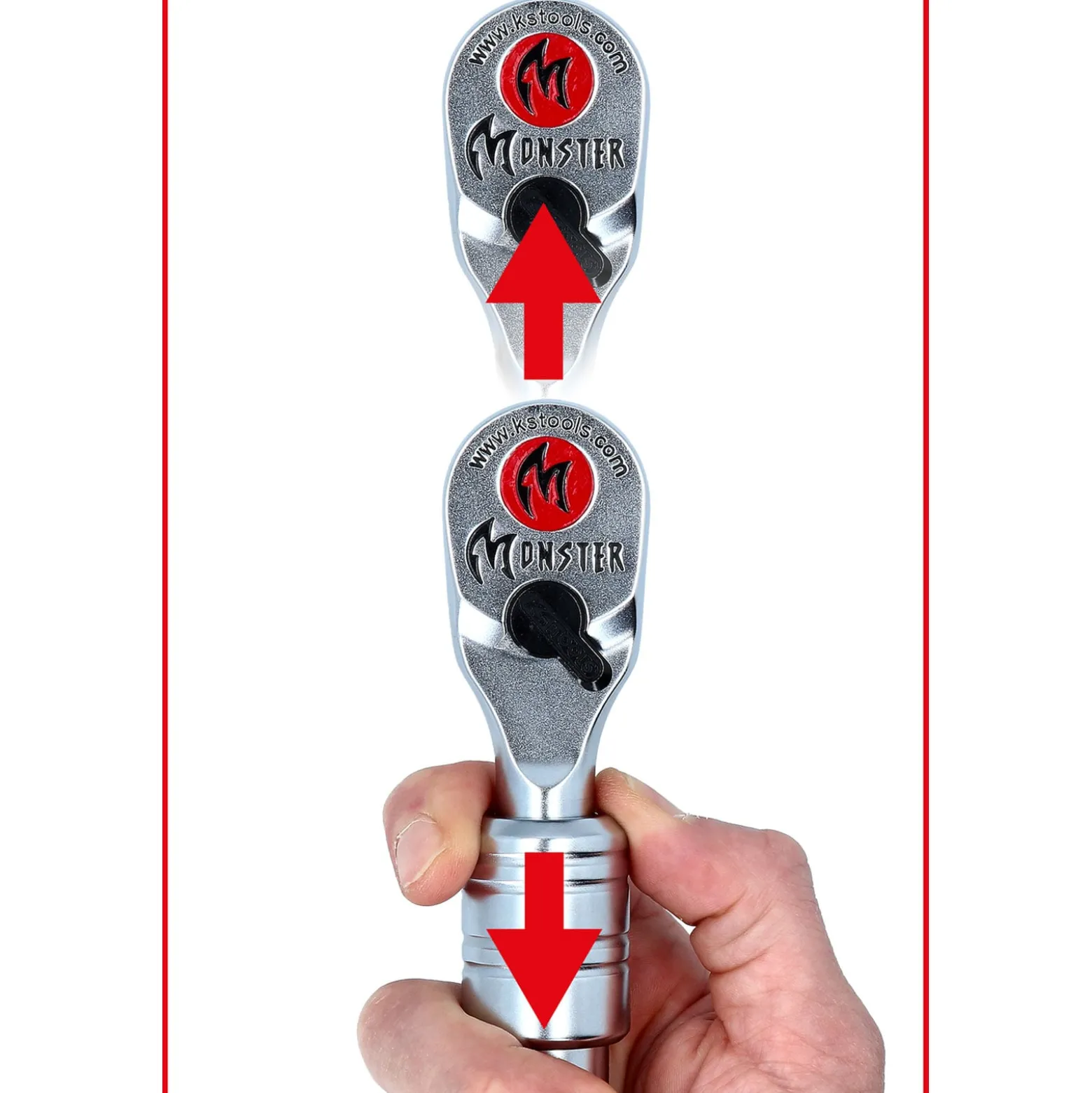 KS TOOLS 1/2" Monster Teleskop-Umschaltknarre, 100 Zahn - 935.1285