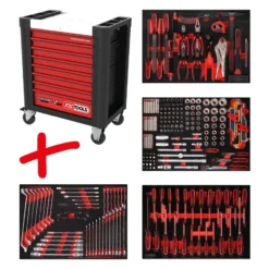 KS TOOLS Performanceplus Werkstattwagen-Satz P10 mit 241 Werkzeugen für 4 Schubladen - 810.4241