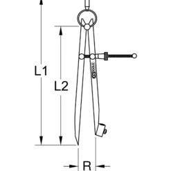 KS TOOLS Präzisions-Feder-Spitzzirkel mit Bleistifthalter - 300.0411