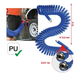 KS TOOLS PU-Druckluft-Spiralschlauch Ø 10 mm - 515.3340