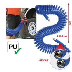 KS TOOLS PU-Druckluft-Spiralschlauch Ø 10 mm - 515.3340