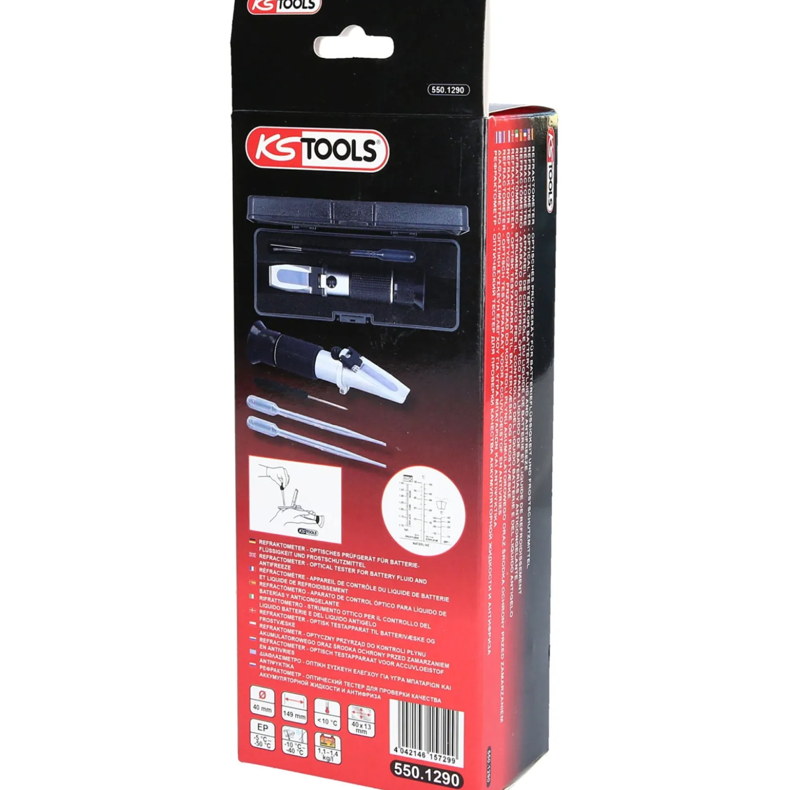 KS TOOLS Refraktometer Kühlflüssigkeit / Batteriesäure - 550.1290
