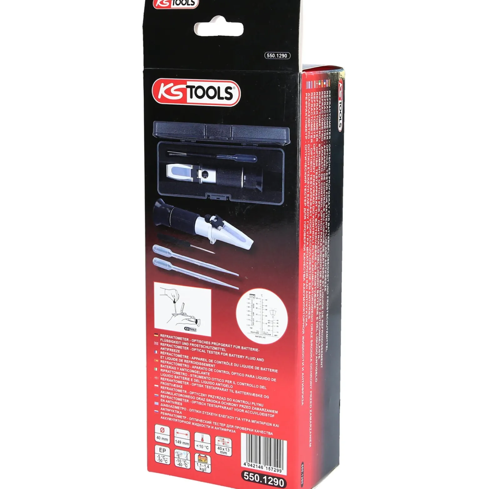 KS TOOLS Refraktometer Kühlflüssigkeit / Batteriesäure - 550.1290